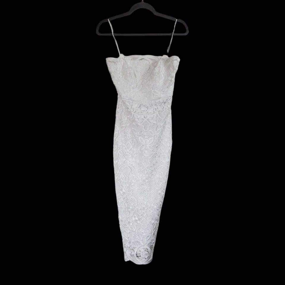Badgley Mischka - Strapless Guipure Lace Midi Dress - Size 0, New With Tags - Image 4 of 4