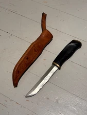 Vintage Marttiini Finland Hunting Knife with Leather Sheath – Scandinavian Puukk