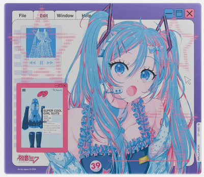 ☆WALLHACK ☆ガラスマウスパッド 初音ミクSP-005 MIKU OS WALLHACK SP-005 Hatsune Miku OS Glass Mousepad IN HAND! SHIPS ASAP