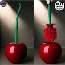 1pc Toilet Brush Creative Lovely Cherry Shape Lavatory Toilet Brush Holder