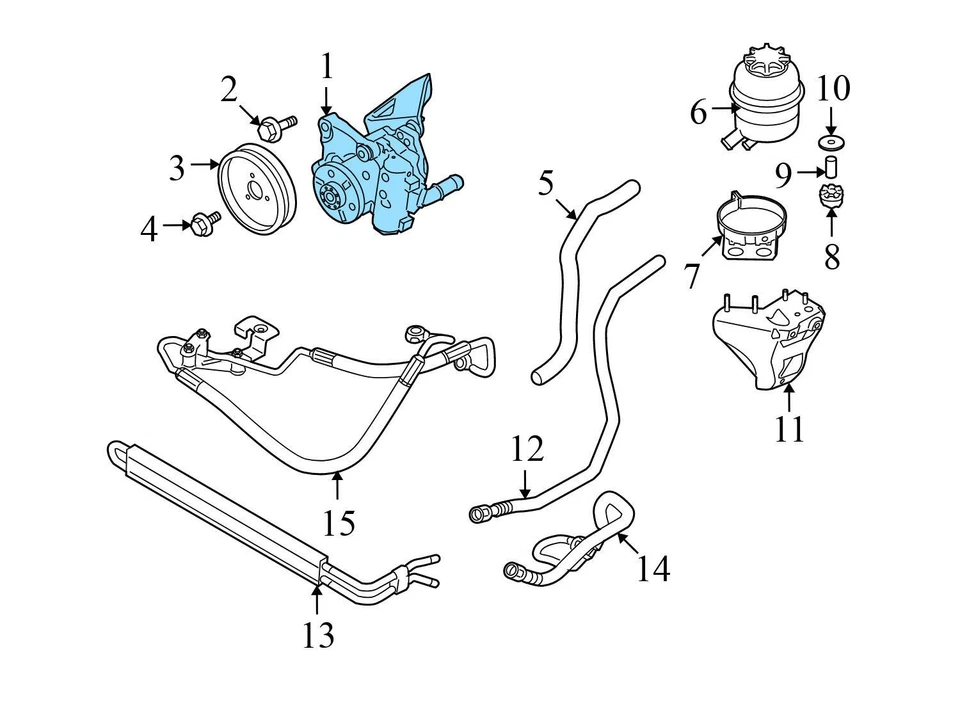 2013-2015 BMW X1 3.0L - Power Steering PUMP W/ Pulley 6779244 - Изображение 4 из 4