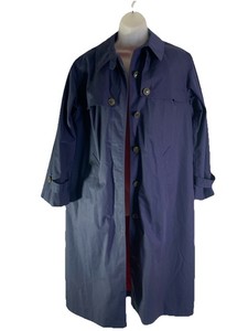 Vintage Cathay Pacific Airways Blue Trench Coat Design By Hermes Sz 38R