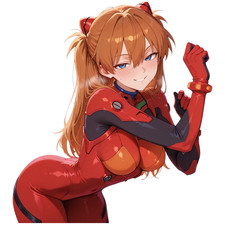 ASUKA LANGLEY EVANGELION 6" STICKER DECAL JAPANESE MOTORSPORT CAR WAIFU ANIME