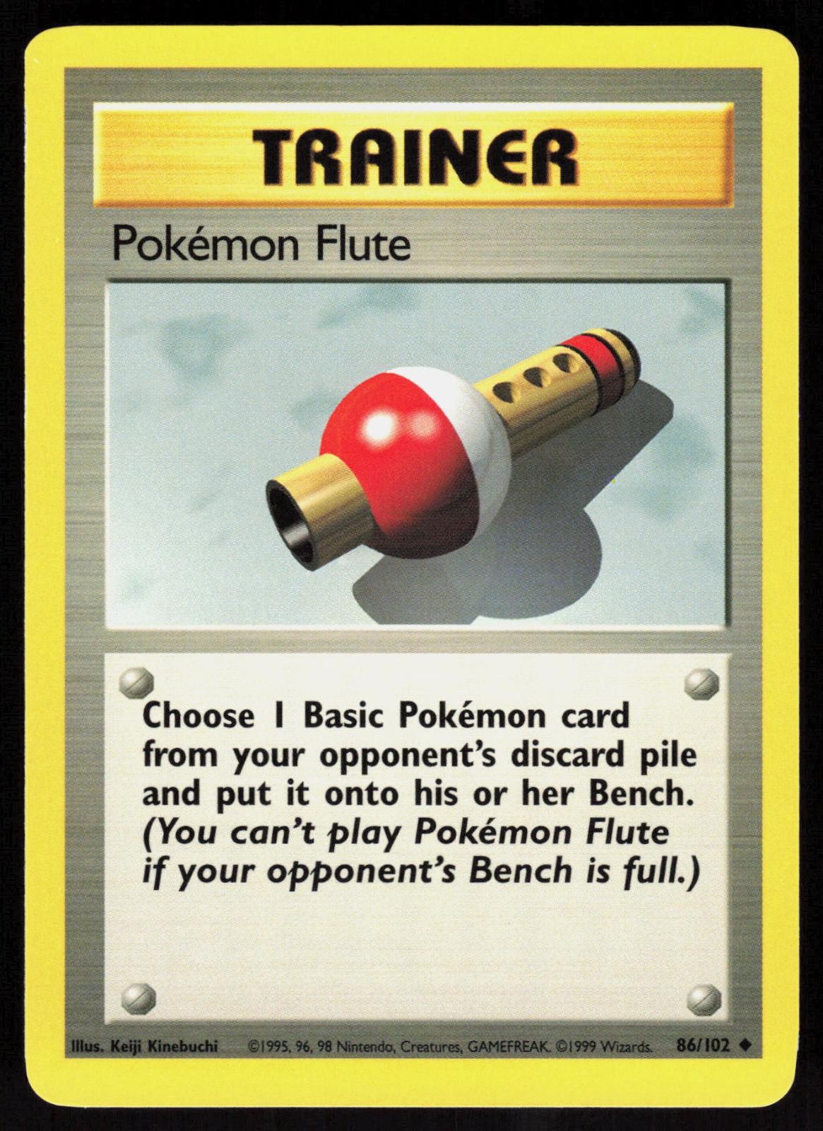 Pokemon Flute 86/102 1999 Uncommon Base Set Unlimited Pokemon
