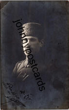 Ottoman Soldier Portrait S bah  Joaillier Constantinople RPPC Postcard