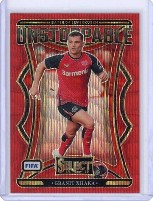 Granit Xhaka 2024-25 Select FIFA Unstoppable Mezzanine Red Wave Prizm /59 #9