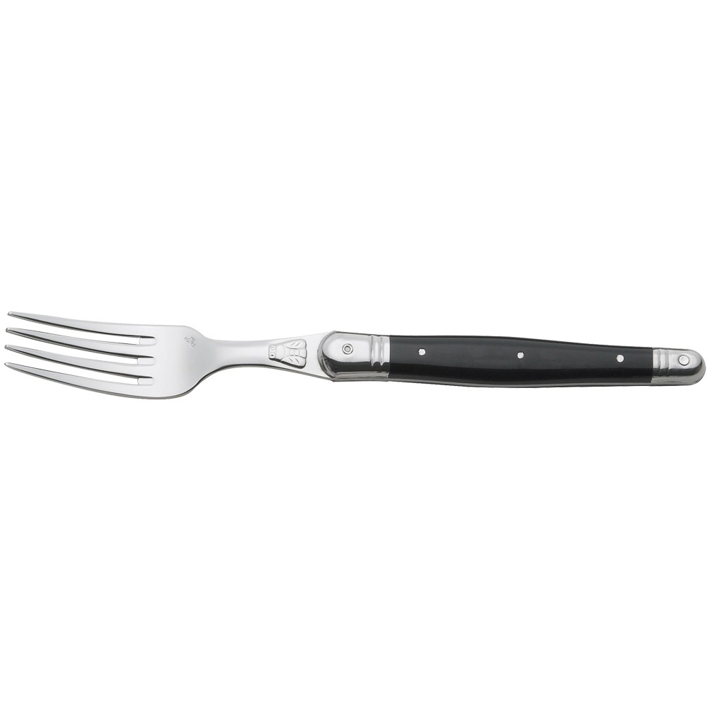 Fourchette Laguiole acier inoxydable 2.50mm Jean Dubost au manche noir résistant