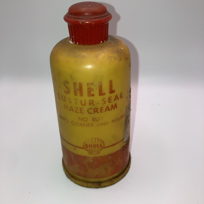 Vintage Shell Oil Luster Seal Haze Cream 8 oz. Plastic Bottle Partial Content