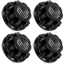 Set of 4 New 8Lugs Glossy Black Wheel Center Caps Compatible with Silverado