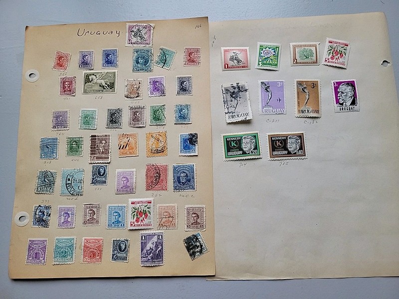 Uruguay Stamps. Lot Of 53.  Hinged. 1920-1965. New And Used. Marked With Scott #