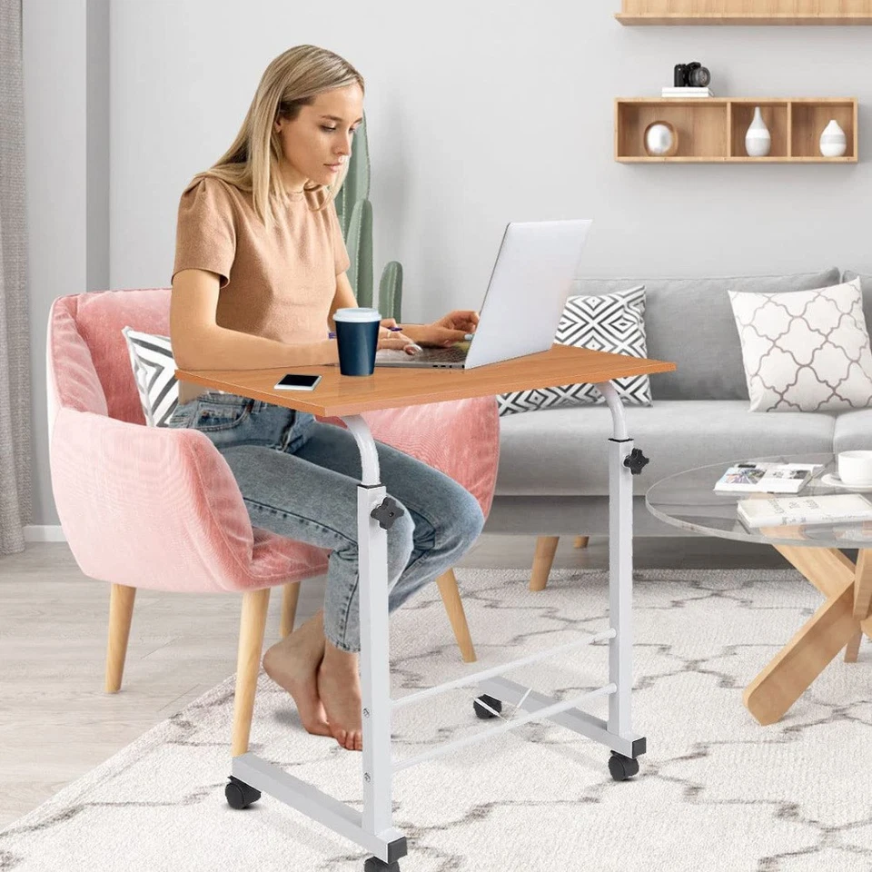 Laptoptisch HöHenverstellbar Computertisch Laptop PC Beistelltisch Mit Rollen. - Bild 4 von 4