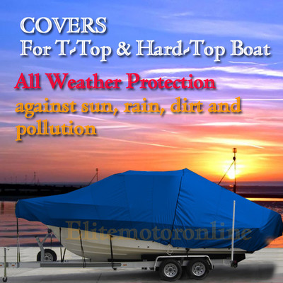 Sunbird Neptune 18 CC Center Console T-Top Hard-Top Boat Cover Blue Waterproof