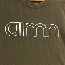Aim'n Dress Womens M Green White Striped Athleisure T-Shirt Casual Stretch