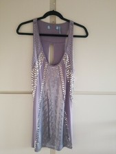 GUESS BY MARCIANO GREY KNIT, SILVER  EMBELLISHED MINI DRESS  SIZE LARGE, EUC