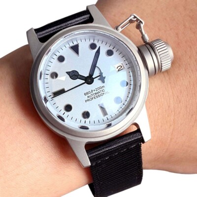 36mm Tandorio Sterile White Dial Japan NH35 Automatic Mens Watch Sapphire glass