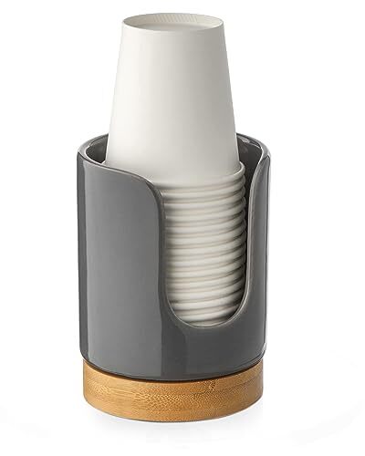 Classic 3oz Ceramic Bathroom Cup Dispenser, Disposable Cup Holders 1 Pack Grey - Bild 1 von 6