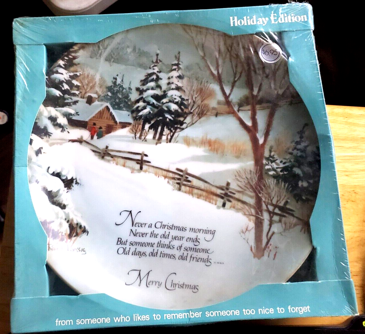 1975 Winterscene Series Commemorative Plate Merry Christmas 10.5