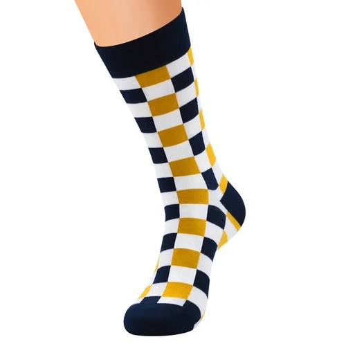 3 Pairs Checkerboard Crew Fashion Socks UK 5-10 - Picture 4 of 5