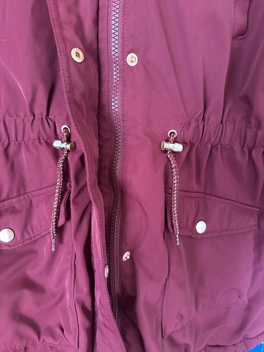 Ultimate Girls Parka Jacket, Color Red Wine, Size 14/16 - Picture 4 of 13