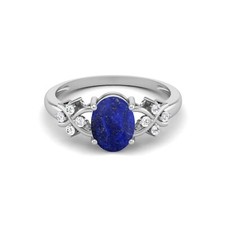 8X6 MM Oval Shape Lapis 925 Sterling Silver Solitaire Celtic Women Wedding Ring