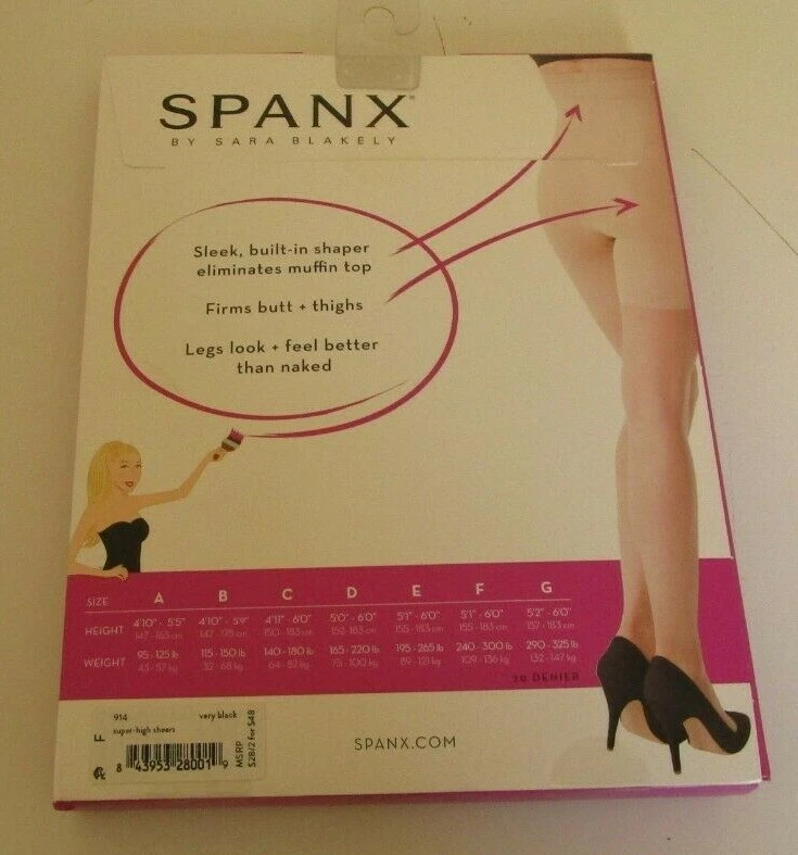 Tijeras modeladoras Spanx cintura alta talla F muy negras estilo 914 20 denier Foto 2 de 2