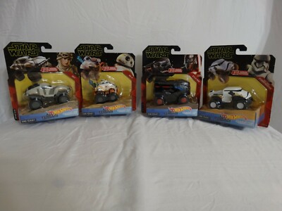 Disney Star Wars Hot Wheels All Terrain Series Character Cars Lot of 4 Die-Cast 