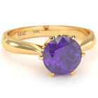 Crown Setting Amethyst Engagement Ring In 14k  Gold — photo 3