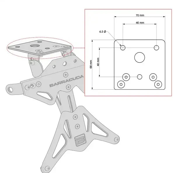 Portatarga universale Barracuda N6104-BN ULTIMO PEZZO!!!!!