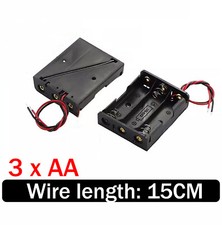 AA x 3 Open Battery Holder Box With 15cm Wires