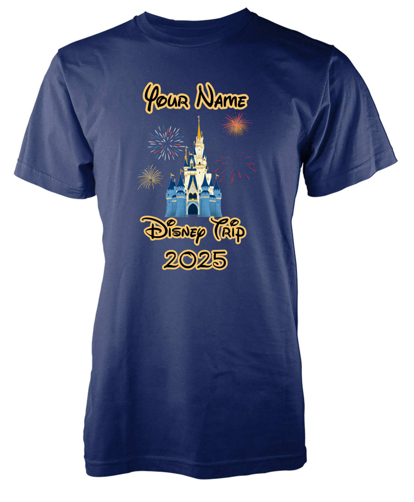 Camiseta Personalizada Your Name Disney Trip 2025 Family Holiday Castle Novedad Adulto