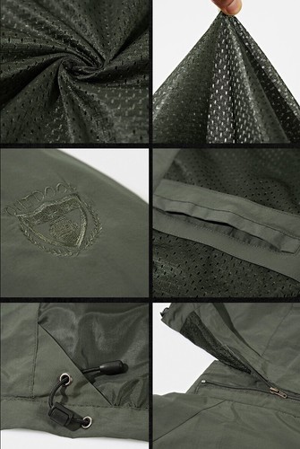 Mens Windproof Waterproof Jacket Outdoor Hiking Hooded Rain Mac Coat Outwear NEW - Picture 11 of 16