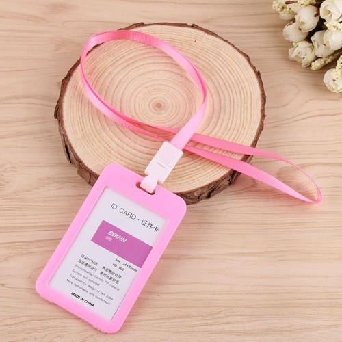 Neu Abzeichen tragbar doppelseitig transparent Mitarbeiter Kunststoff Personalausweis Halter UK - Bild 16 von 39