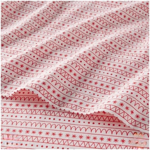 Wondershop Ivory/Red Fair Isle Christmas 2024 Flannel Sheet Set QUEEN NEW - Picture 3 of 4