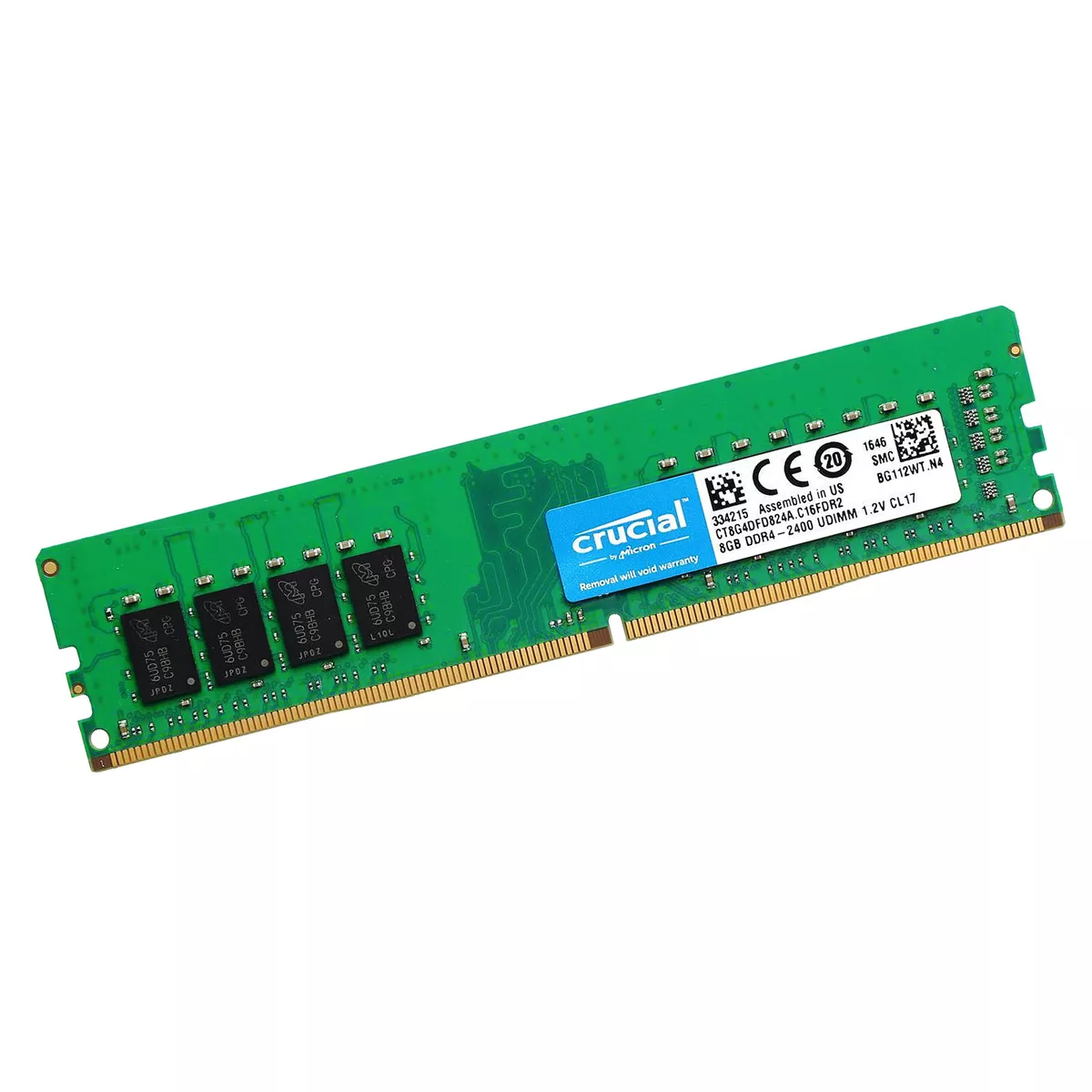 Crucial 8GB DDR4 2400 UDIMM PC4 19200 Desktop Memory RAM 2Rx8 CL17