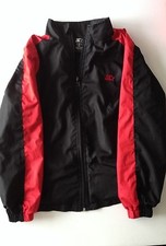 Boys Red Black Zip Front Lightweight Lined Jacket - M - 8 - EUC