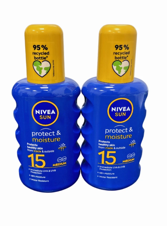 NIVEA SUN | Protect & Moisture Spray SPF15 | Medium | All Skin Types | 2 x 200ml