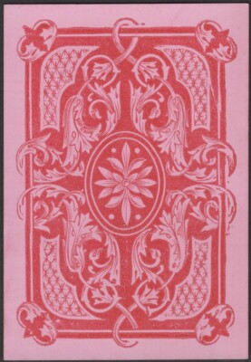 Playing Cards 1 Single Card Old Antique Wide Square Corner OVAL ART FLOWERS pink