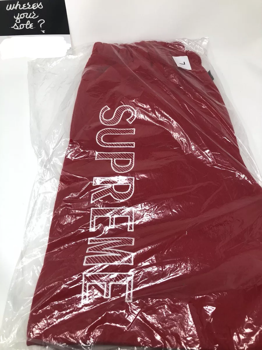 Supreme Leg Embroidery logo sweatshorts Large L Red Shorts New DS ...