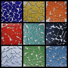 1 kg frostsicherer Fliesenbruch verschiedene Farben rot, blau, schwarz Mosaik