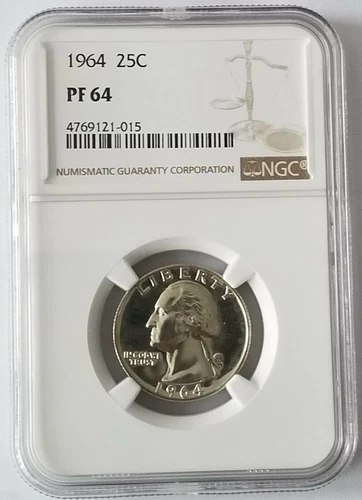 1964 P Washington Quarter 25C - Proof - NGC PF64
