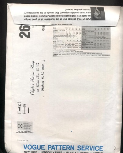Lot 4 Vogue American Designer Blass Klein Picone Sayres Sewing Patterns Size 14 - Picture 5 of 7