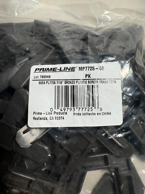Prime-Line PL7725 7/16 In. Bronze Plastic Screen Frame Corners, 50 Pcs