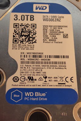 Western Digital WD30EZRZ-00GXCB0 DCM: HHNNNTJMHB 11 DEC 2016 WD Blue 3TB