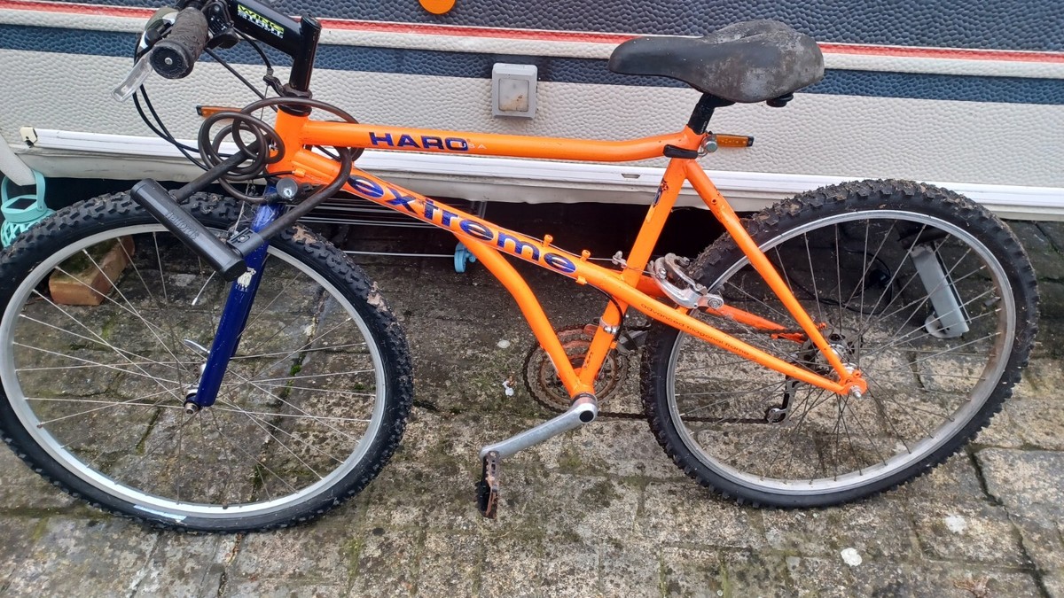 パーツ HARO EXTREME TEAM 17.5 OLD MTB USED VGC Haro Extreme Mountain Bike 17.5 Inch Tangerine | eBay UK