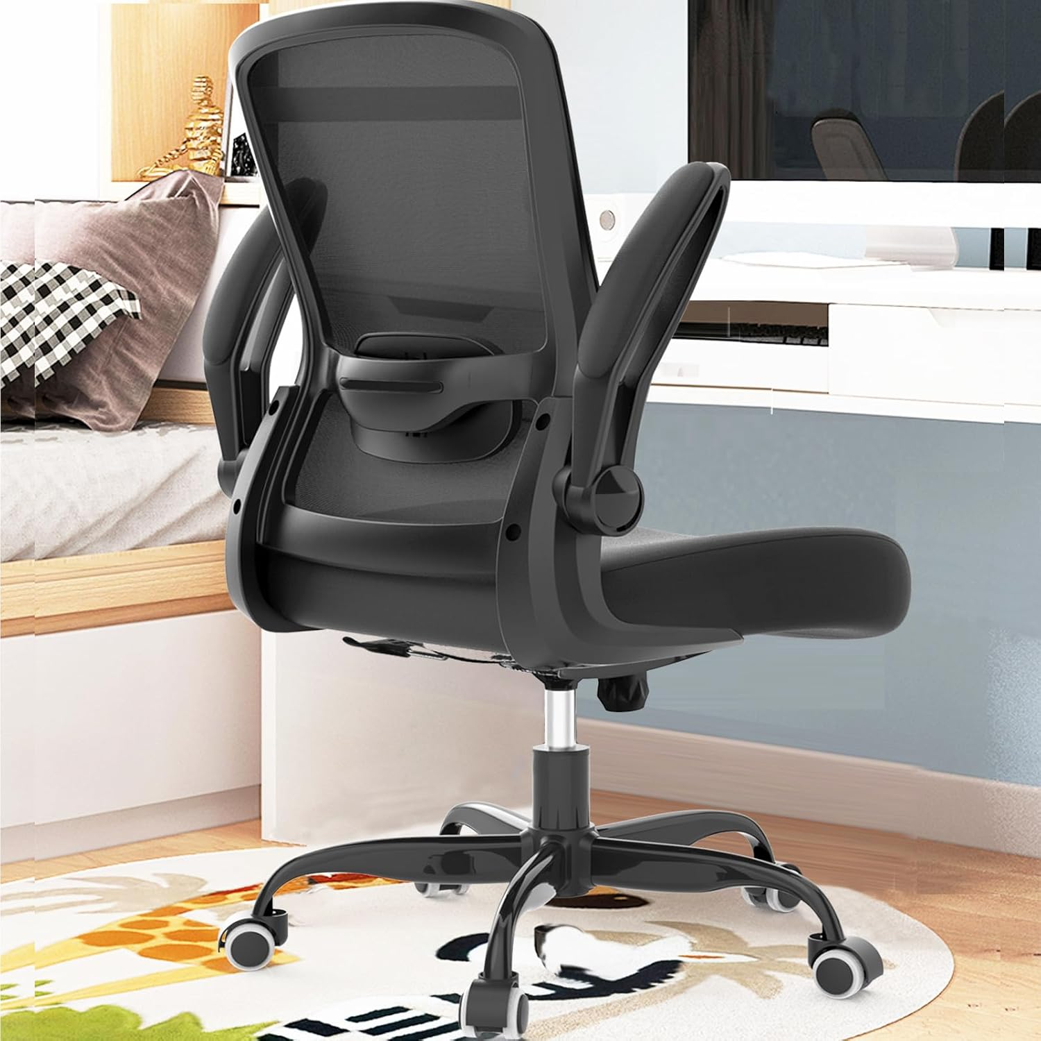 Office Chair, Comfy Desk Chair with Adjustable Lumbar Support, High Back Mesh Er