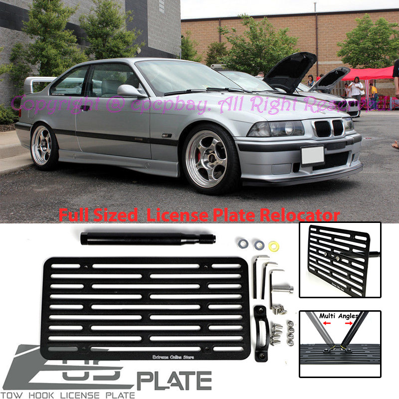 For 92-99 BMW E36 M3 Front Tow Hook License Plate Mount Full Sized