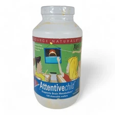 Source Naturals Attentive Child 120 COUNT Chewable Wafers UGLY BOTTLE