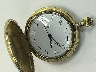 Vintage Colibri Quartz Swiss Made Gold Tone Pocket Watch Parts Repair As Is Ebay
