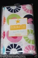 Bananafish Just My Style Circle  Hearts Crib Skirt blue pink new