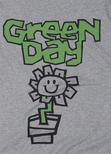 Green Day T Shirt Flower Pot Official Album Logo Punk Band Grey New S M L XL XXL - Picture 2 of 4